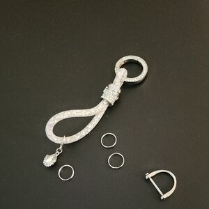 Elegant Silver Keychain And Accessory